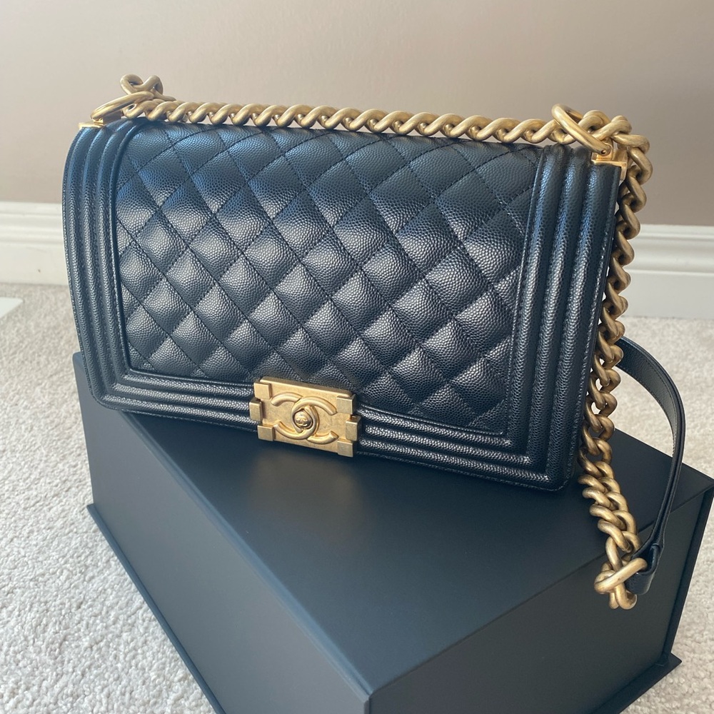 Chanel Leboy Black Gold Medium Calfskin
